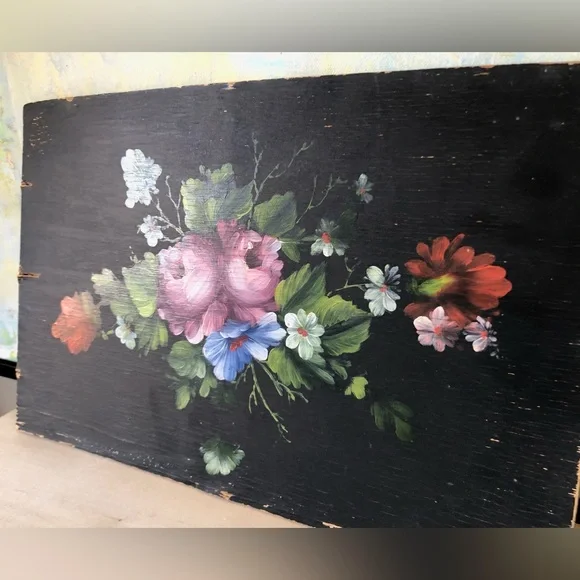 Vintage Painting on Wooden Panel